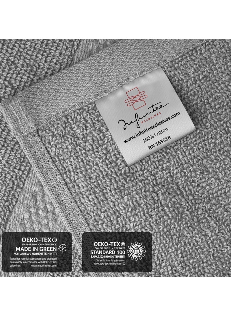 Infinitee Xclusives Premium Grey Hand Towels - Pack of 6, 40cm x 70cm Bathroom Hand Towel Set, Hotel & Spa Quality Hand Towels for Bathroom, Highly Absorbent and Super Soft Bathroom Towels by Infinitee Xclusives - Image 5